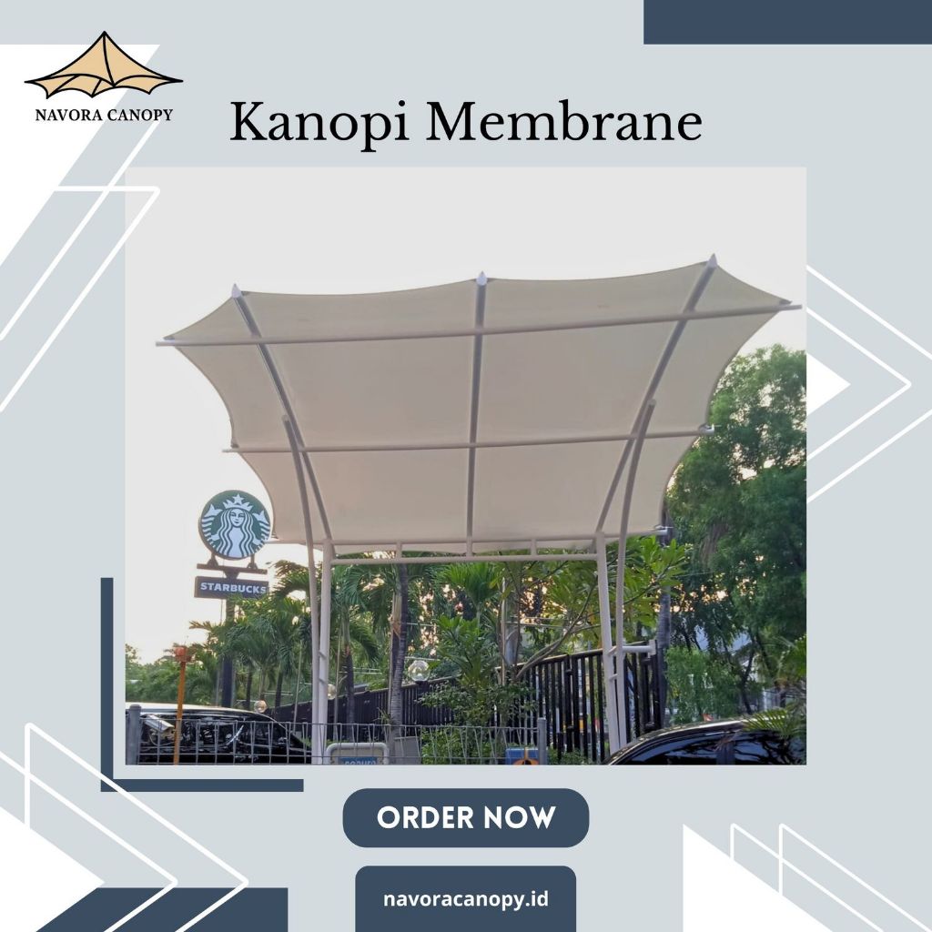 Kanopi Membran Carport – Lindungi mobil dari panas hujan, desain modern bergaya elegan