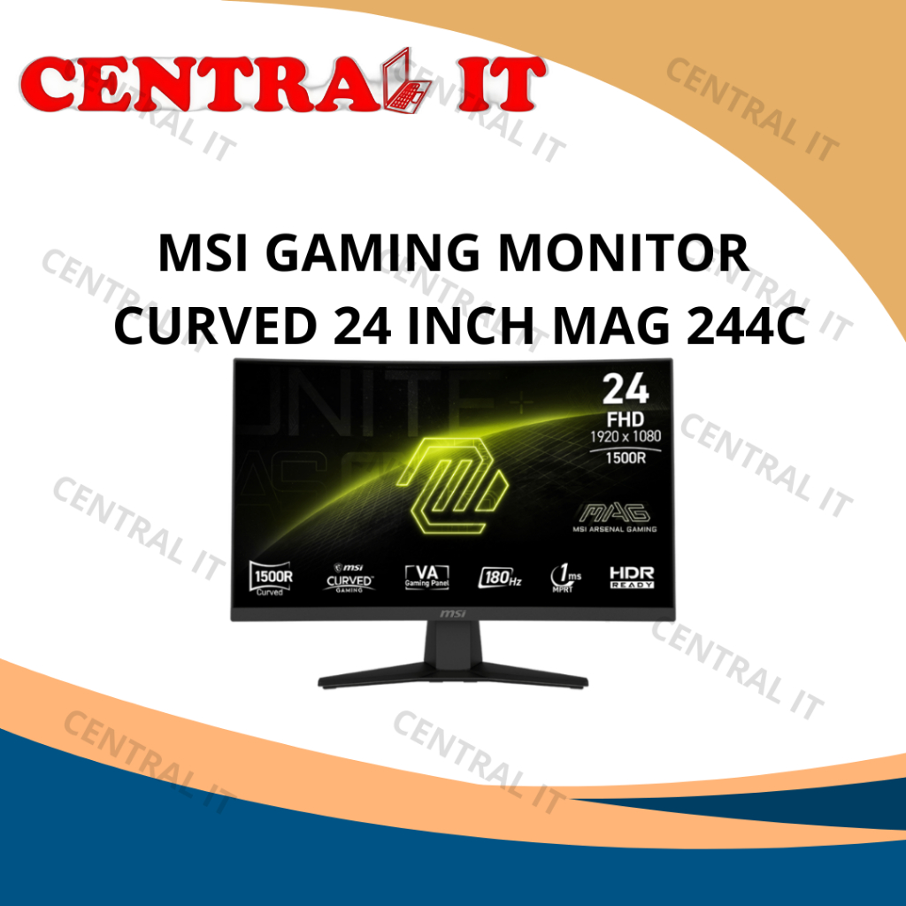 MSI Monitor Gaming Curved 24 Inch MAG244C Full HD 1920x1080 Refresh 180Hz MPRT 1ms HDR AI Vision Les