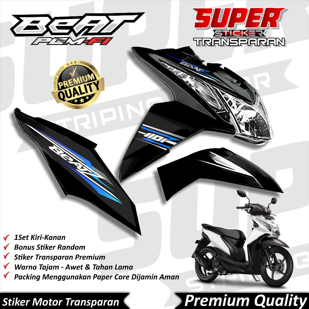 Stiker Transparan Beat FI Lama Anti Luntur keren Striping Beat FI Lama Striping Honda Beat Fi Old Ra