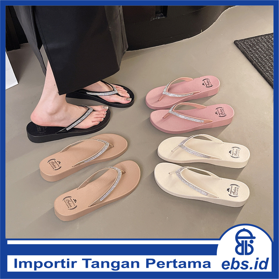 𝐄𝐁𝐒 ✅ SA056 Sandal Wanita Tali Glitter Model Baru Fashion Kasual Simple Sendal Wanita Glitter Buat J