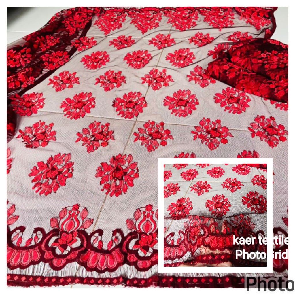 kain brokat kebaya semi prancis metalic sparkle panel uk 2.30 mx1.30 m per lembar