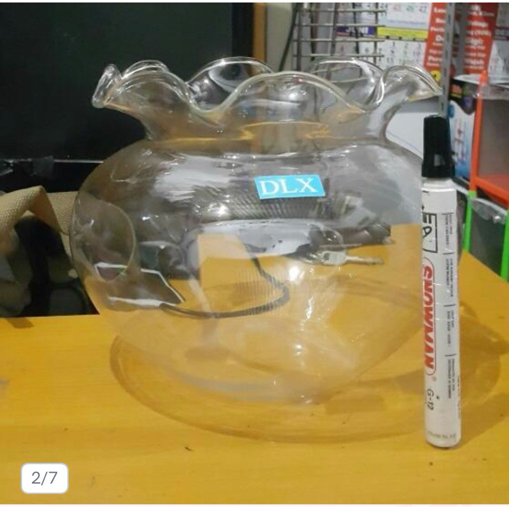 Akuarium bulat kaca 3,5L. Aquarium bulat. toples DLX. - Toples+Paking