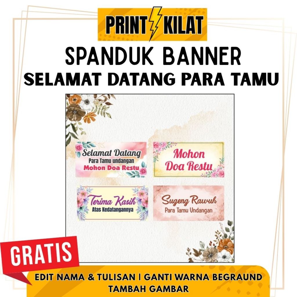 TERMURAH - SPANDUK SELAMAT DATANG PARA TAMU | BANNER UCAPAN WELCOME DAN THANK YOU
