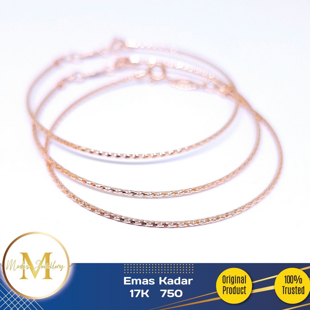 MODIS JEWELLERY - Gelang Choker Light Rosegold - Emas 17k 750