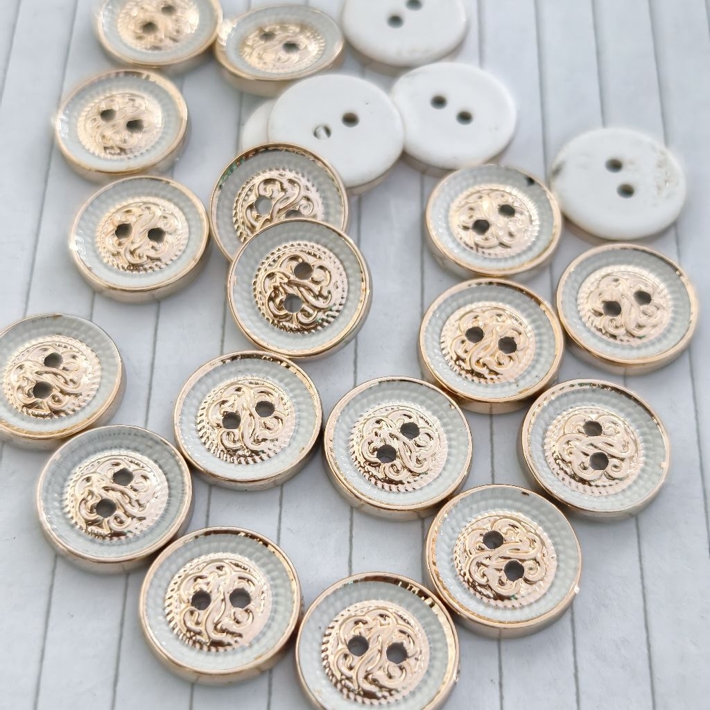 Kancing Baju Jamur White UV 13 mm 15 mm isi 400
