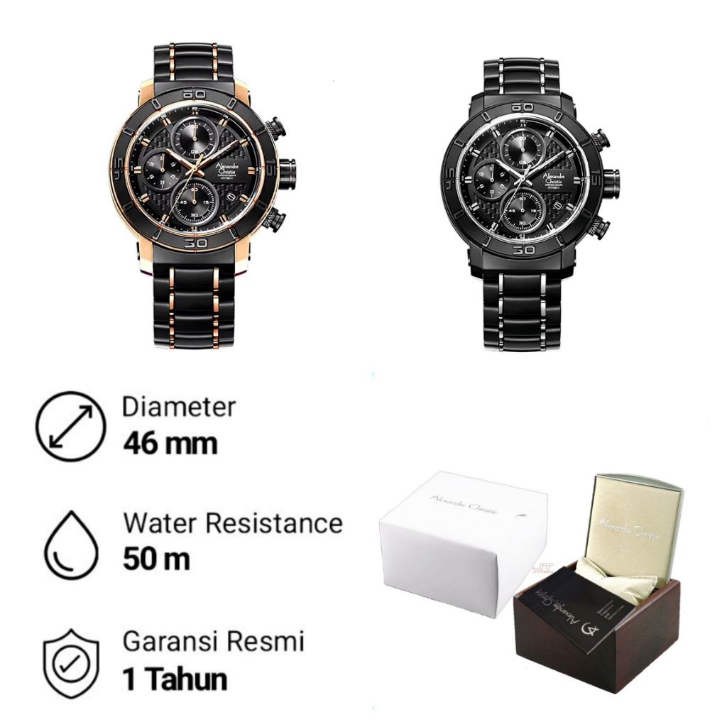 AC6292MC Jam Tangan Pria Alexandre Christie AC 6292 Original