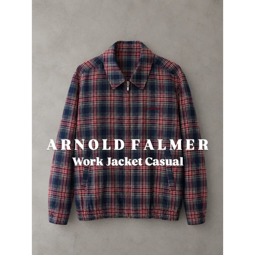JAKET ARNOLD FALMER MODEL WORK JACKET CASUAL HIDEN POCKET DALEMAN SATU INER ART BORDIR PRIA/BEKAS PA