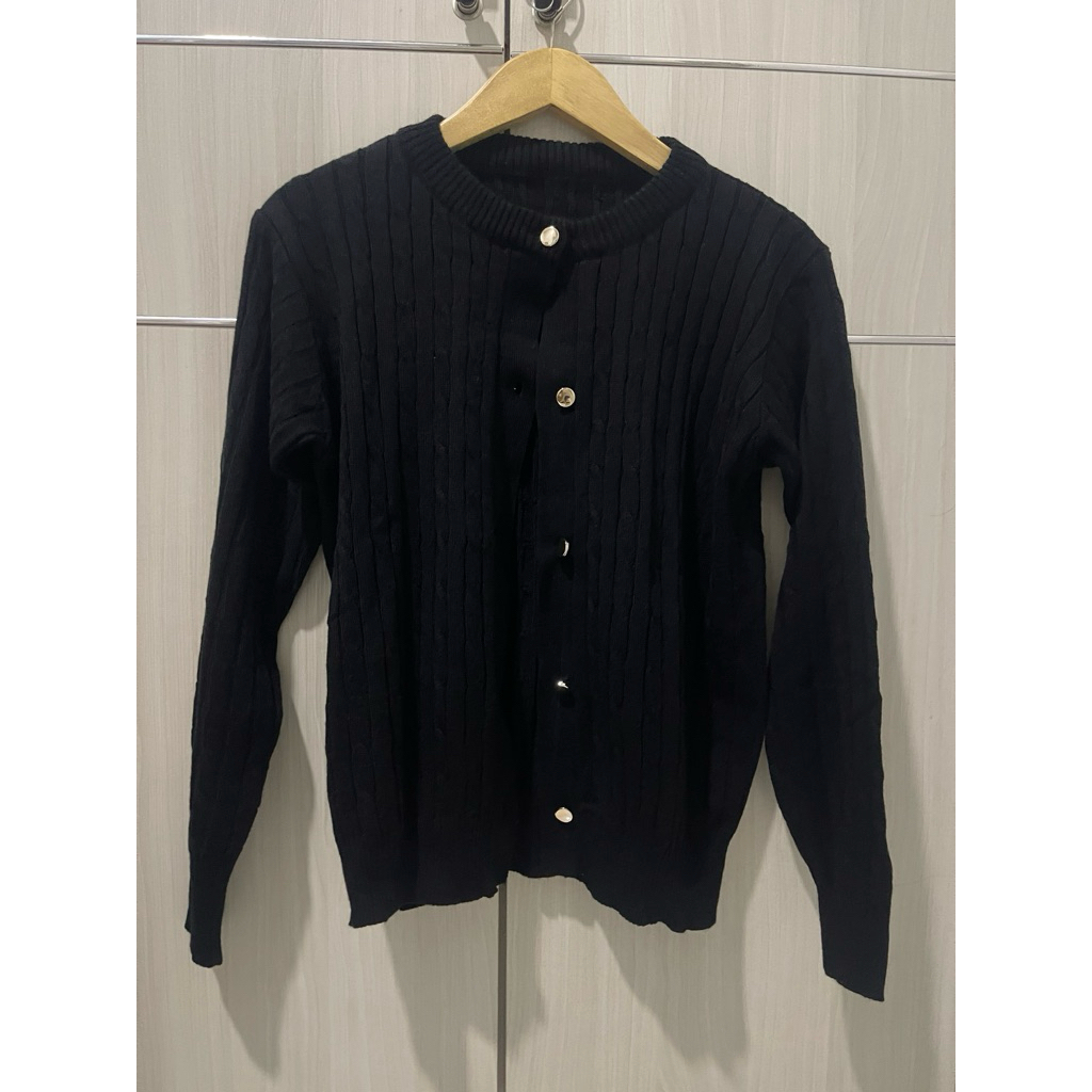 Cardigan cable knit/ cardigan kepang