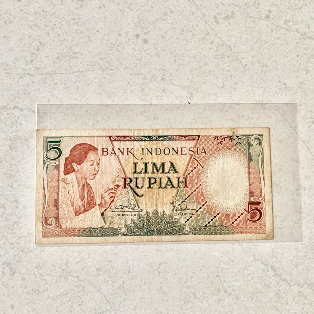 Java Coins - Uang Kuno Seri Pekerja 5 Rupiah Tahun 1958 Pengrajin Batik