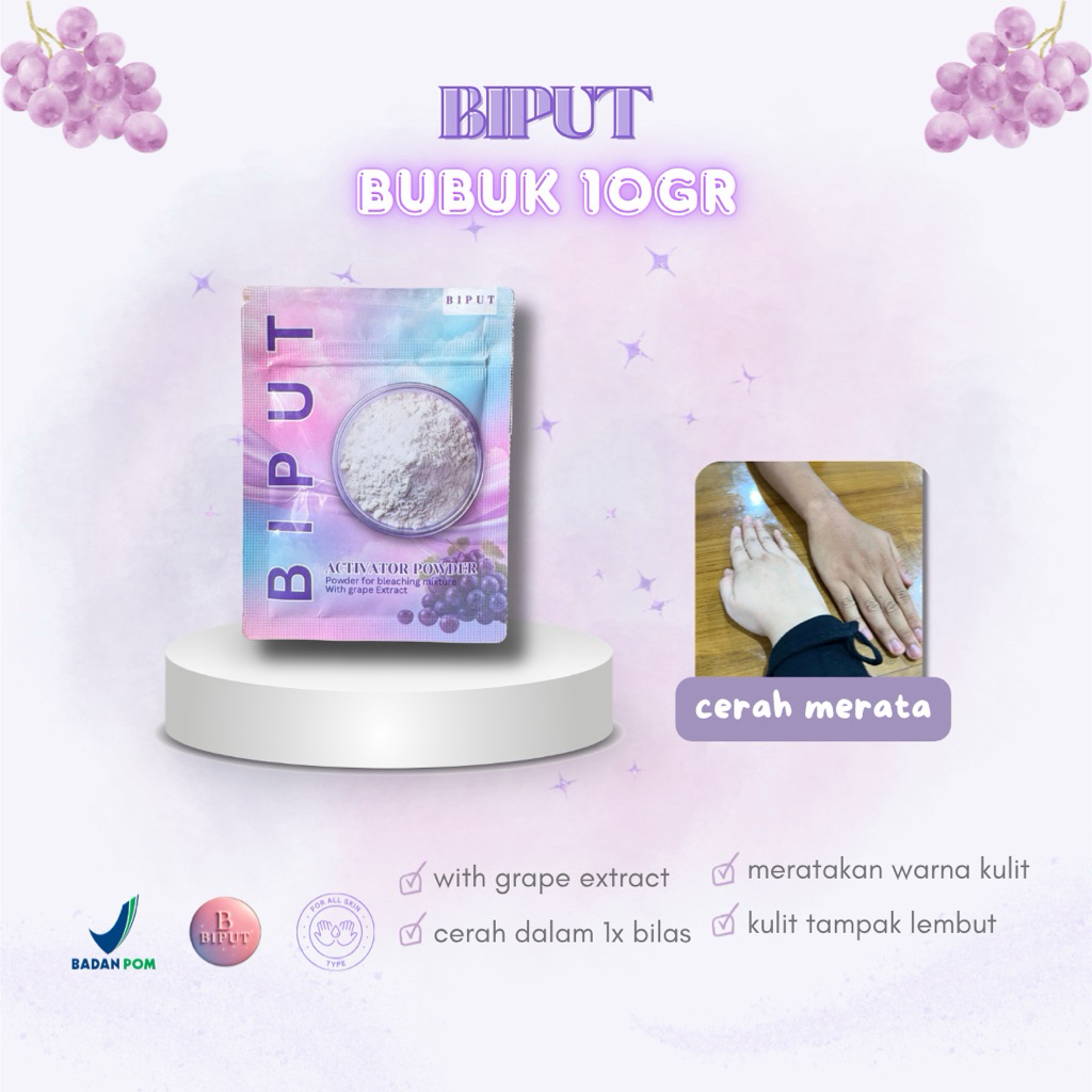 BIPUT Serbuk bleaching anggur bpom (serbuk only 10gr )