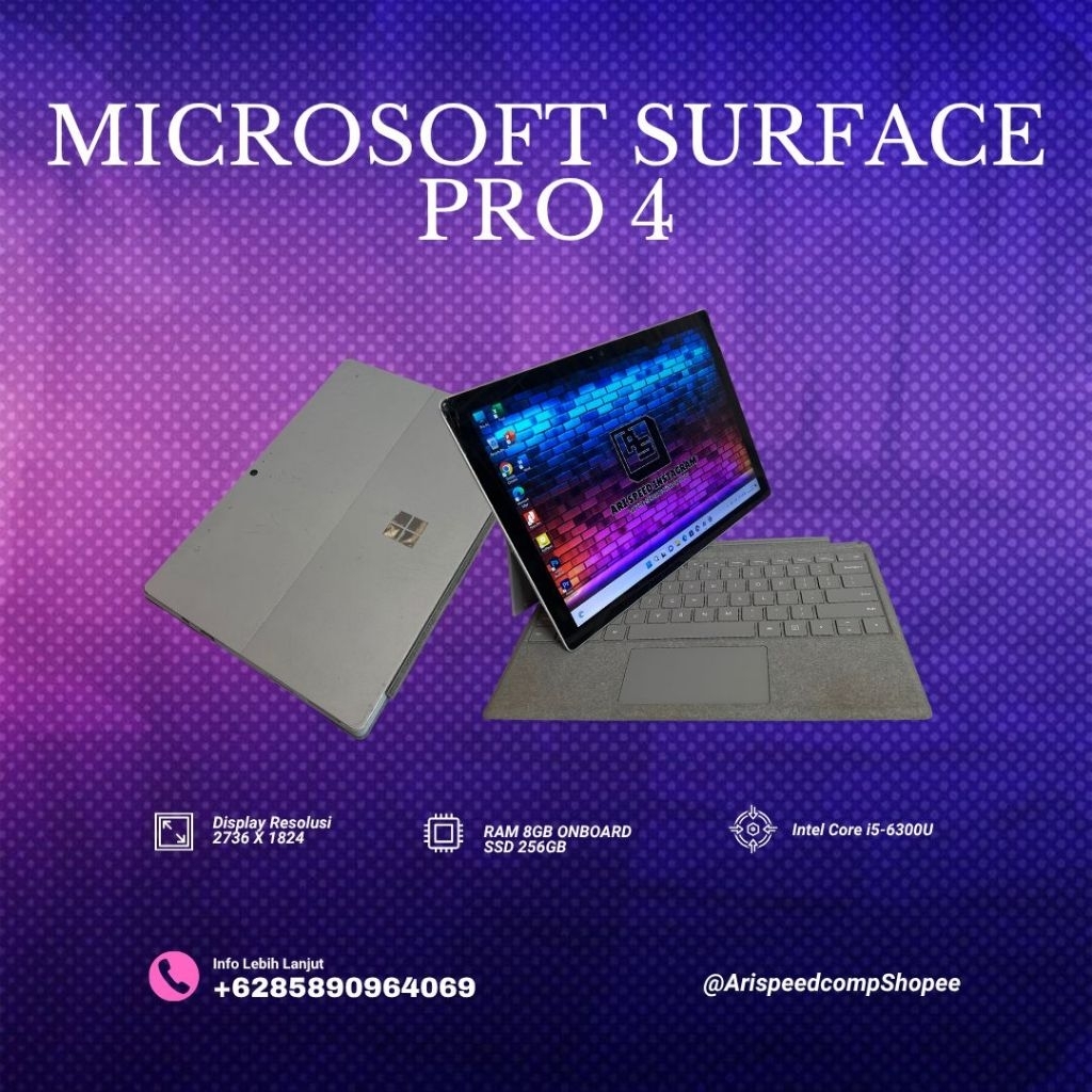 MICROSOFT SURFACE PRO 4 i5-6300U TOUCHSCREEN/ 8GB RAM / SSD 256GB / 2K