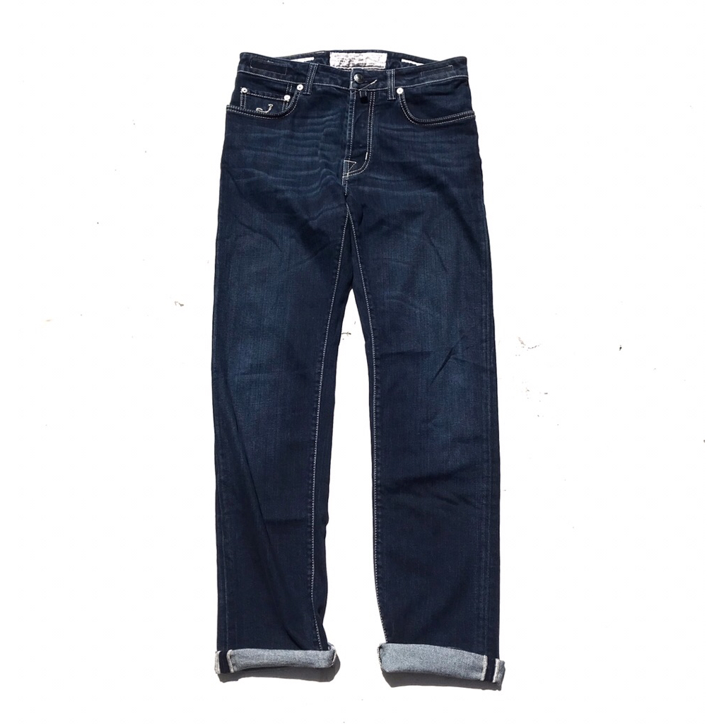 Jacob Cohen Indigo Denim Jeans  Selvedge  Handmade and tailored in Italy from Japanese Fabrics  Size
