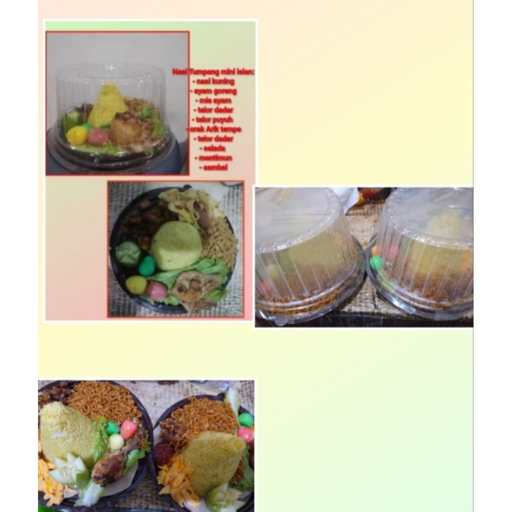 nasi tumpeng mini nasi kuning ayam goreng komplit