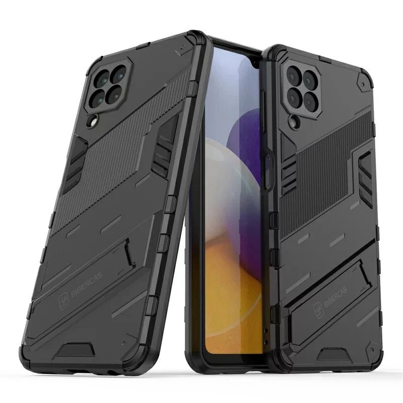 (Bibercase) Casing Samsung A22 4G Kickstand Armor | Case Samsung Galaxy A22 4G Hybrid Anti Crack Cas