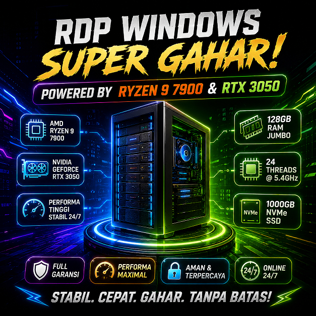 RDP BARAMETAL GPU RYZEN 9 24CPU 128 GBRAM NVIDIA GTX 3050 SUPPORT LDPLAYER NOX PLAYER BOT GAME DLL