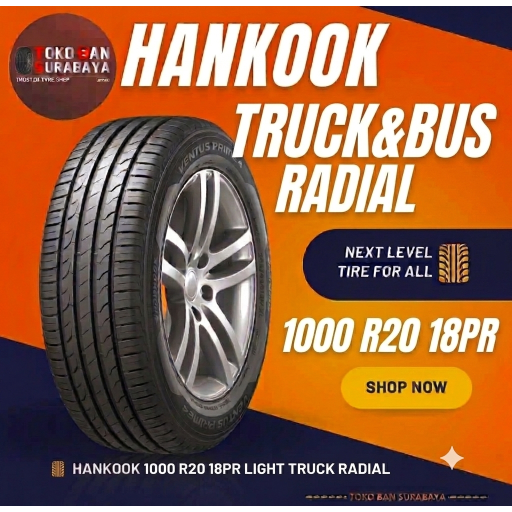 Ban Truk & Bus Radial HANKOOK 10.00-20 18PR AH30 1000-20 1000/20 1000R20 1000 10.00 R20 R 20 18 PR A