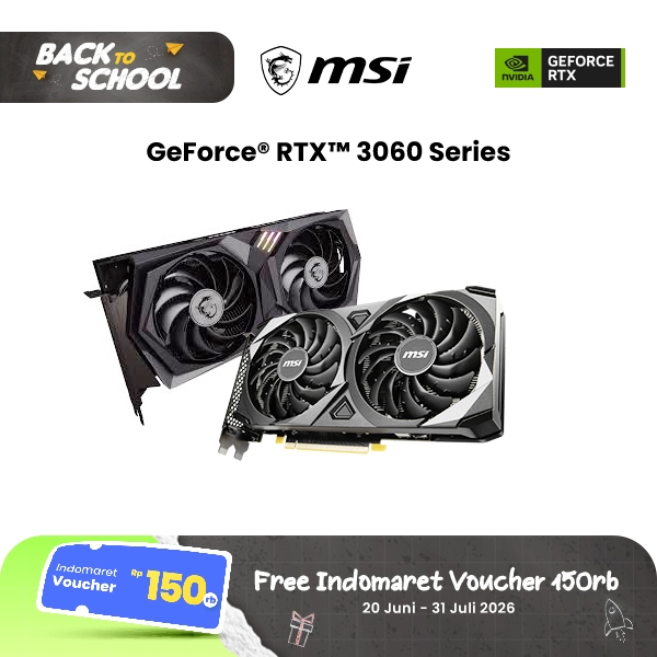 VGA MSI Geforce RTX 3060 Ventus 2X OC 12GB - 12 GB DDR6