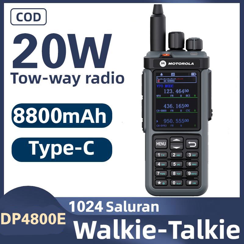 HT Radio walkie talkie MOTOROLA Handy Talky 4800E 20W daya tinggi Tri-band PTT jarak jauh 50km radio