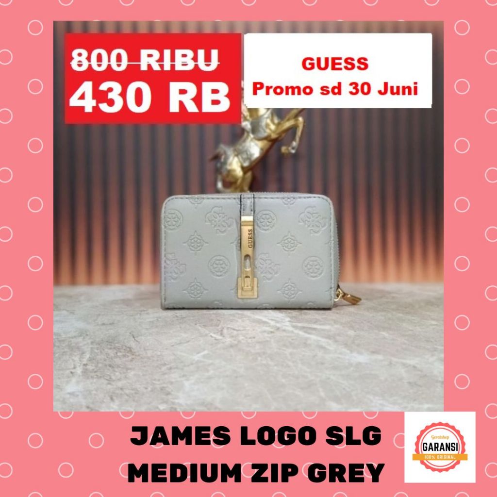 Dompet Guess wanita SALE wallet seri JAMES LOGO SLG MEDIUM ZIP 100% original store