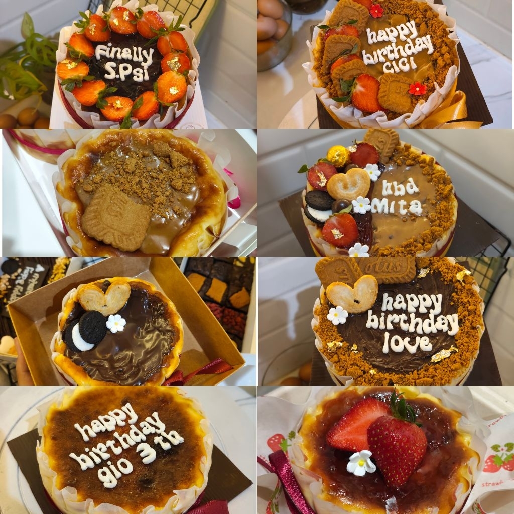 (PO H-1) Basque Burnt Cheesecake / Burnt Cheesecake Hias / Burnt Cheesecake Birthday