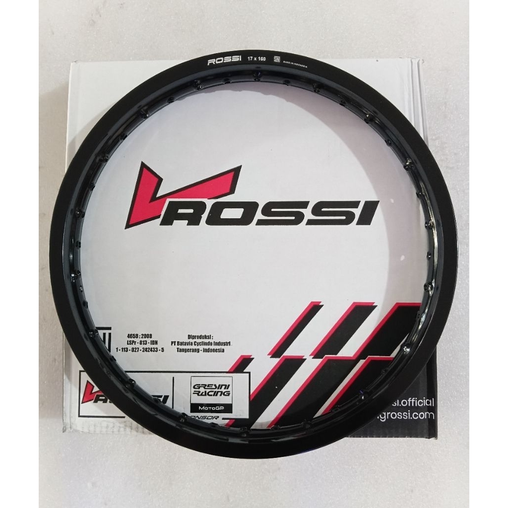 Velg Lingkar V Rossi 17x160 Black/Hitam Glossy