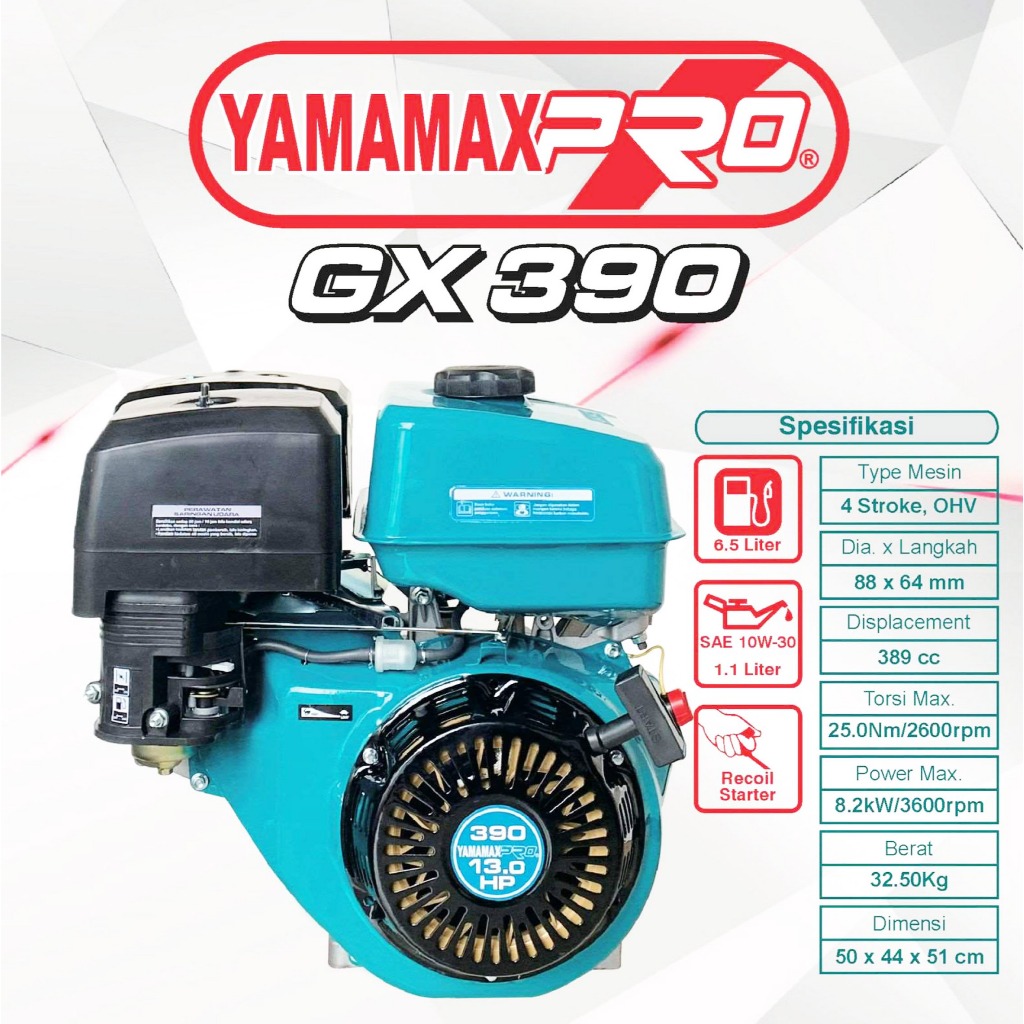 Mesin Penggerak Gasoline Engine Motor Bensin Serbaguna 13PK 13 PK YAMAMAX PRO GX 390 GX390