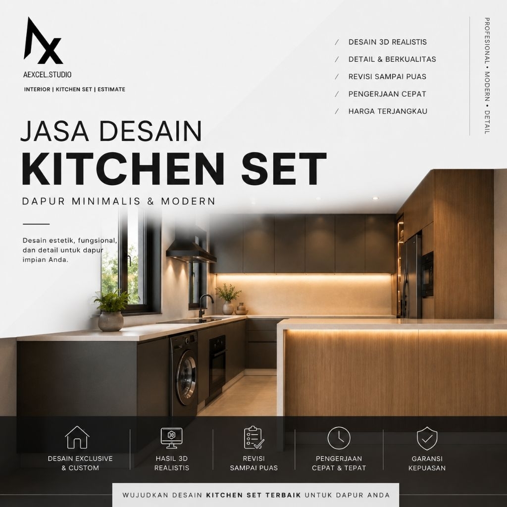 JASA DESAIN DAPUR MODERN | INTERIOR KITCHEN SET CUSTOM
