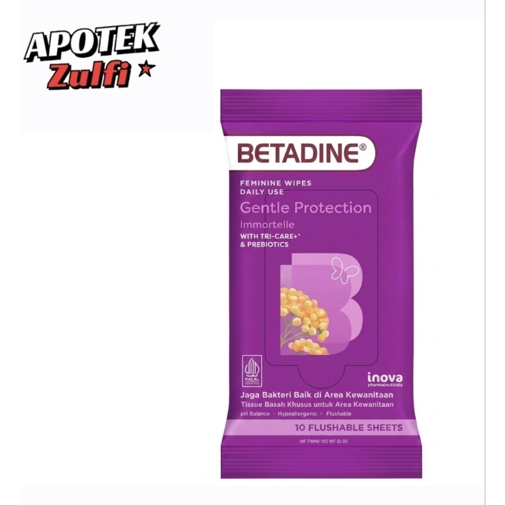 BETADINE Feminine Wipes Tissue Basah Kewanitaan