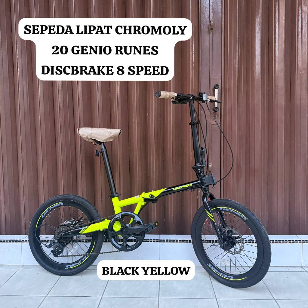 ( Gosend) Sepeda Lipat 20 United Genio Runes Chromoly Folding Bike