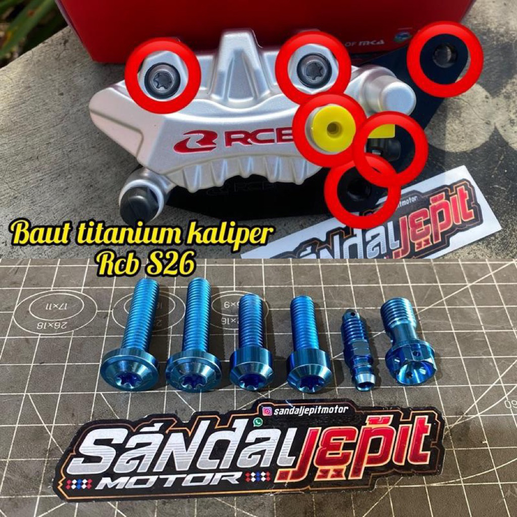 BAUT TITANIUM KALIPER RCB S26 BAUT TITANIUM SET KALIPER RCB S-SERIES 2 PISTON TYPE S26 BAUT TITANIUM
