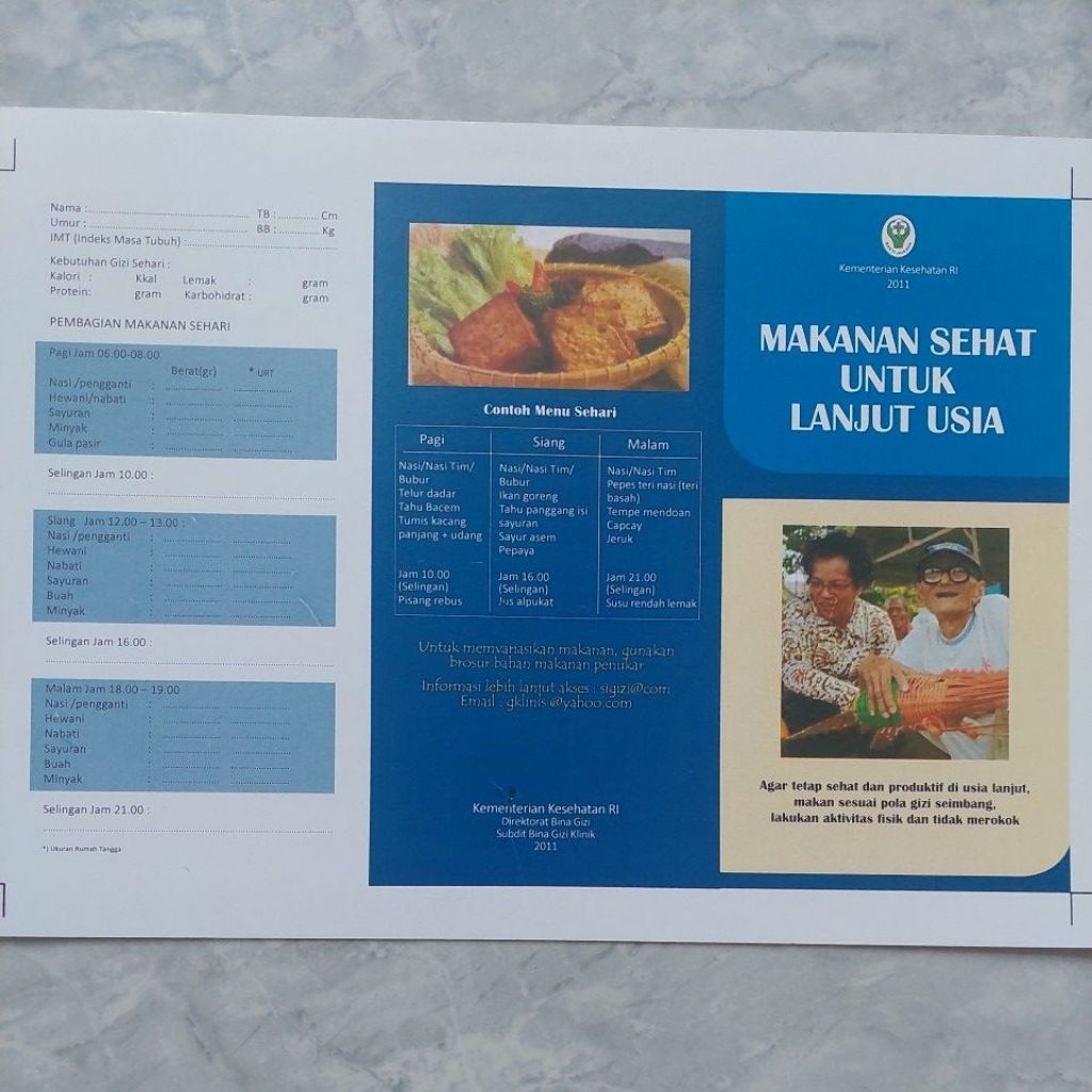 Leaflet Makanan Sehat untuk Lanjut Usia Kemenkes RI 2011