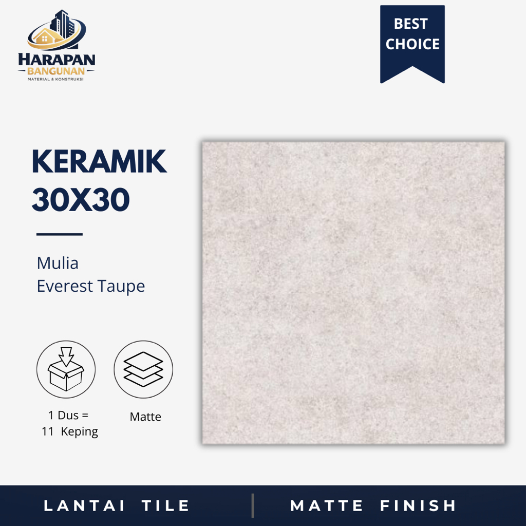 Keramik Lantai Dinding 30x30 Mulia Everest Taupe Keramik Matt Kasar 30 x 30