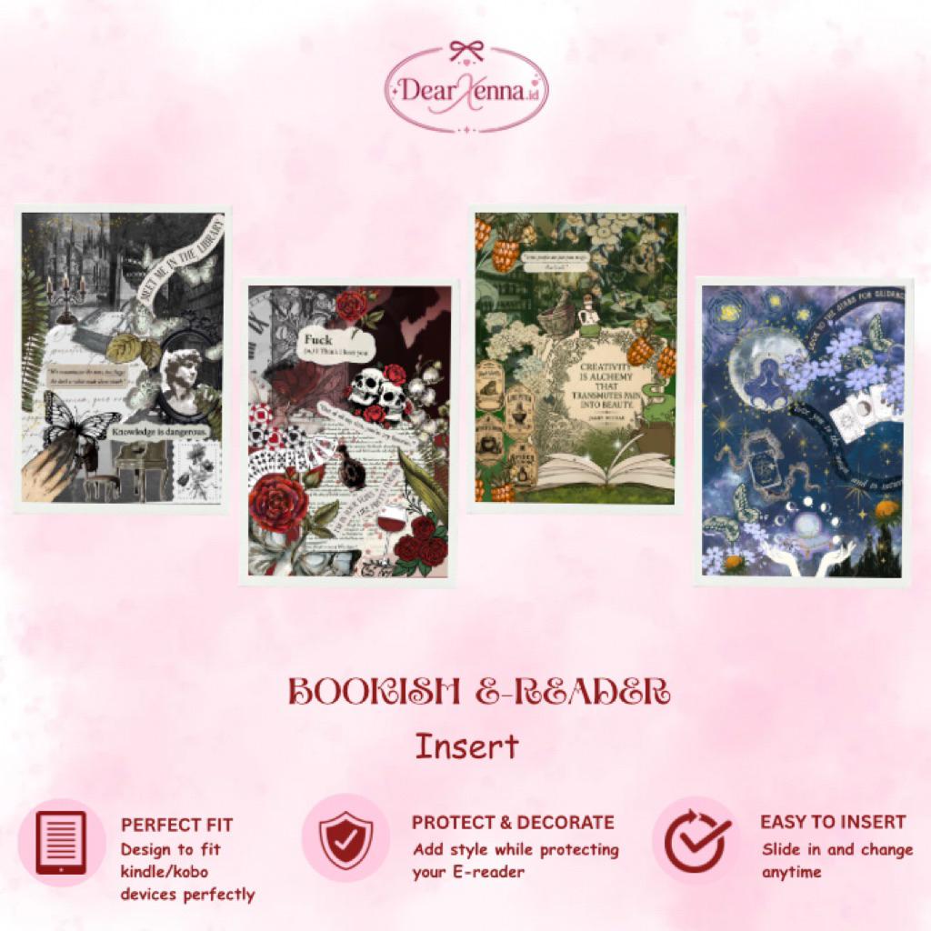 Bookish Insert kindle Kobo Aesthetic | Dark Academia  | Dark Romance  | Dark Alchemy | Dark Celestia