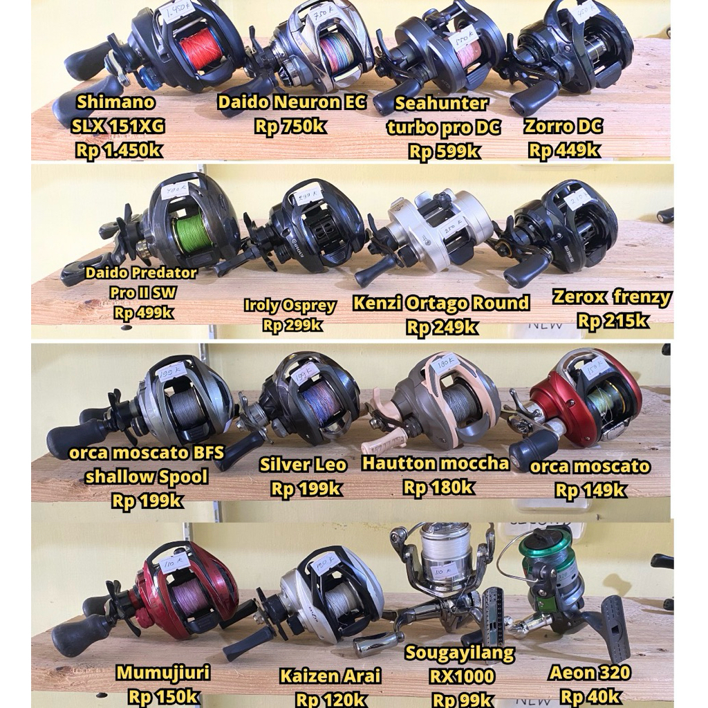 REEL Bekas second CASTING BAITCASTING BC DC Spinning iroly Sabre KATSKING ORCA OREGON DAIWA UTECATE 