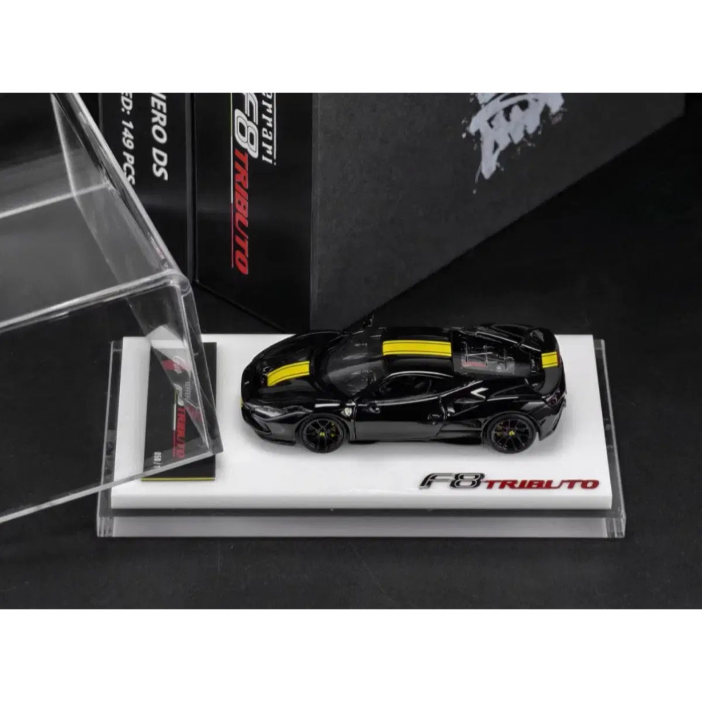 GUO FERRARI F8 TRIBUTO NERO DS LIMITED EDITION RESIN 1/64 GUO FERRARI F8 TRIBUTO NERO DS LIMITED EDI