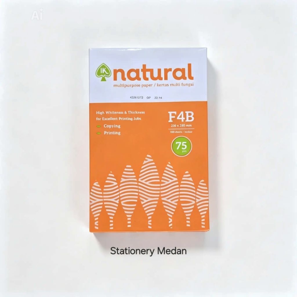kertas HVS Natural fotocopy F4 Folio Legal 75 gr ( 1 Rim )