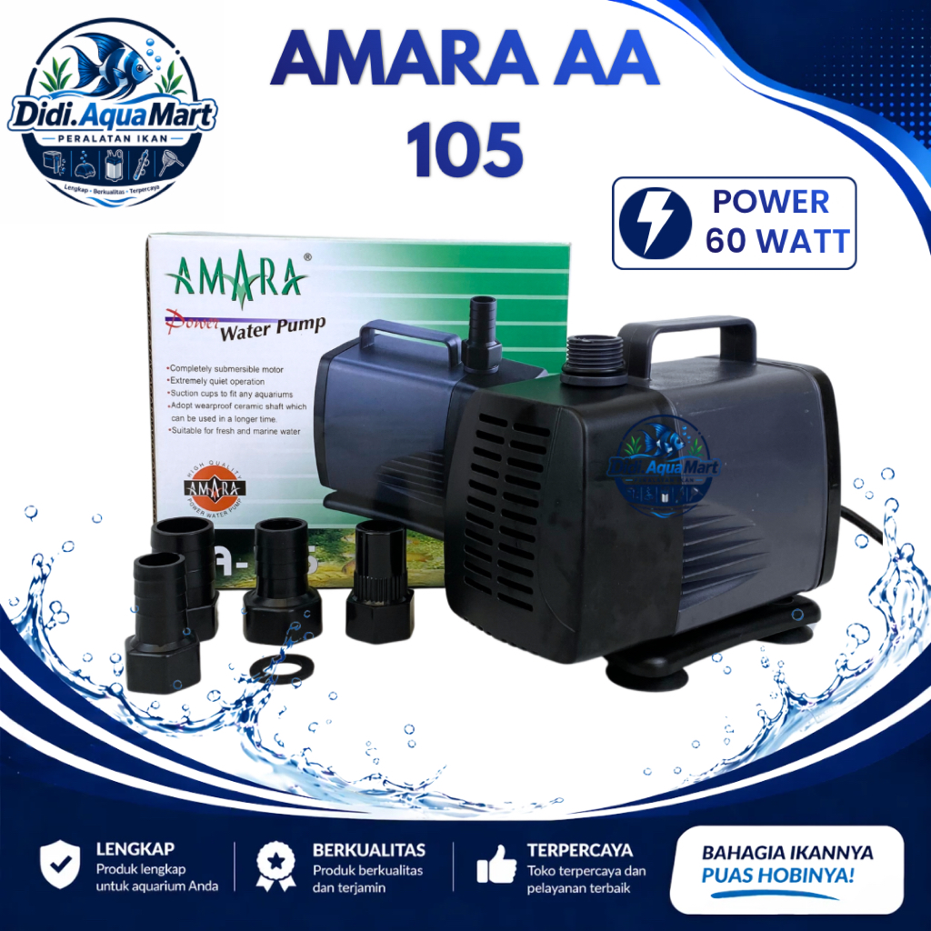 Amara AA-105 Pompa Celup Pompa Aquaponik 60W Amara AA 105