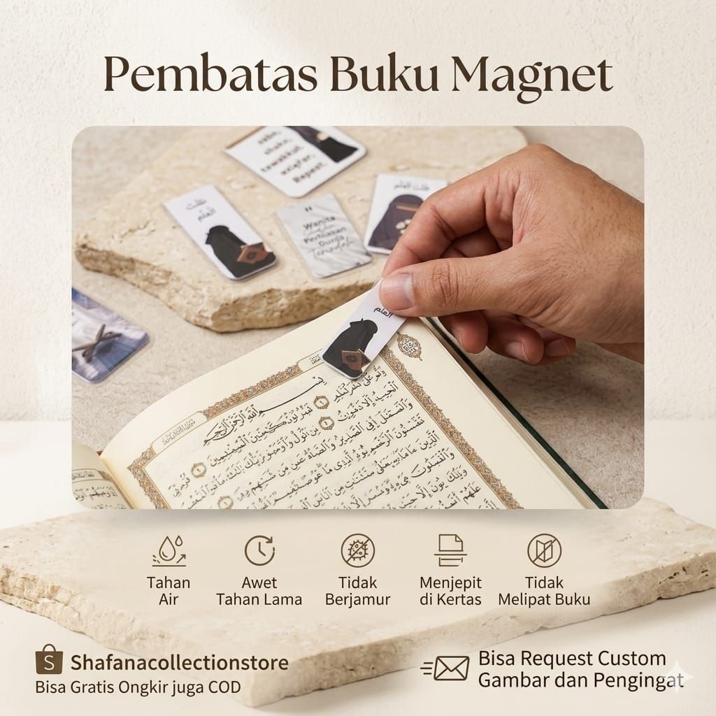 [ SHAFANA ] BOOKMARK CUSTOM ISLAMI Magnet | Pembatas buku Magnet Custom request
