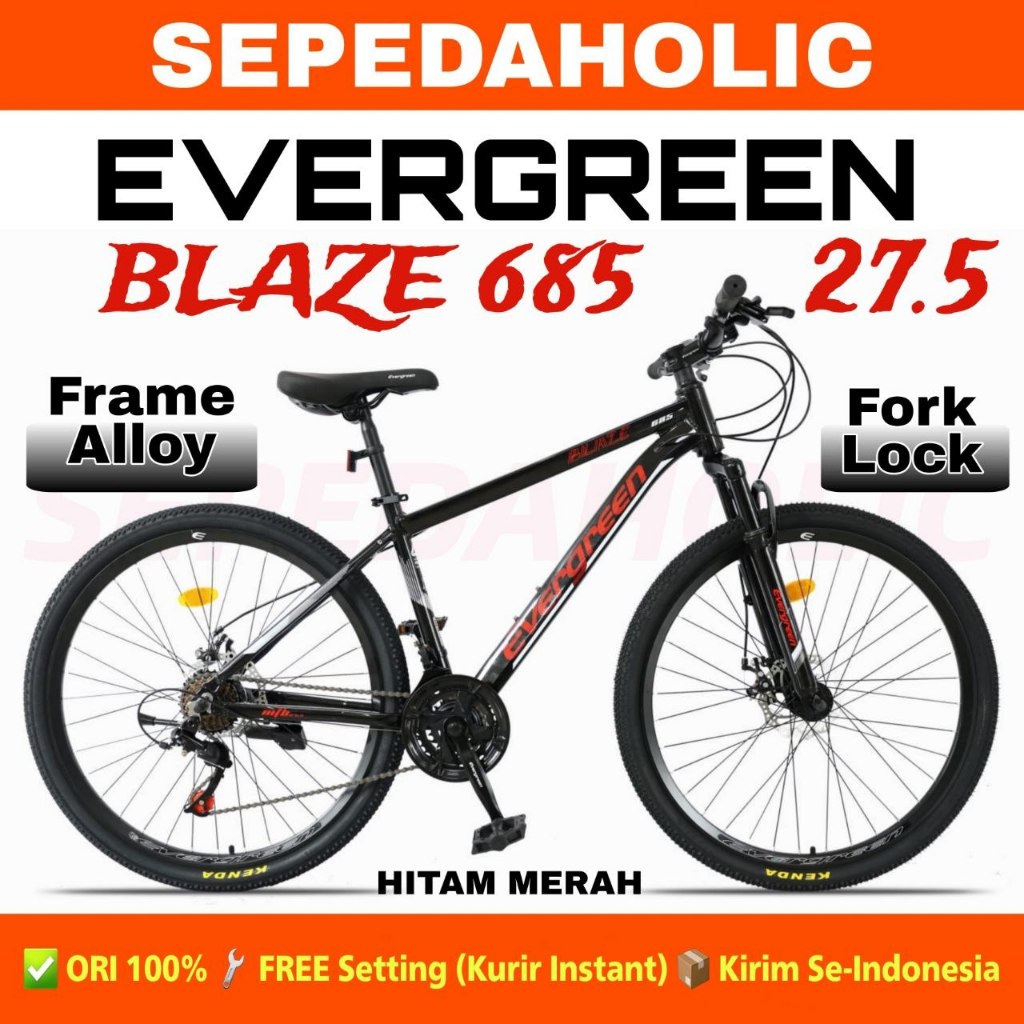 Sepeda Gunung MTB EVERGREEN BLAZE 685 Ukuran 27.5 Inch Rem Cakram Dewasa Remaja