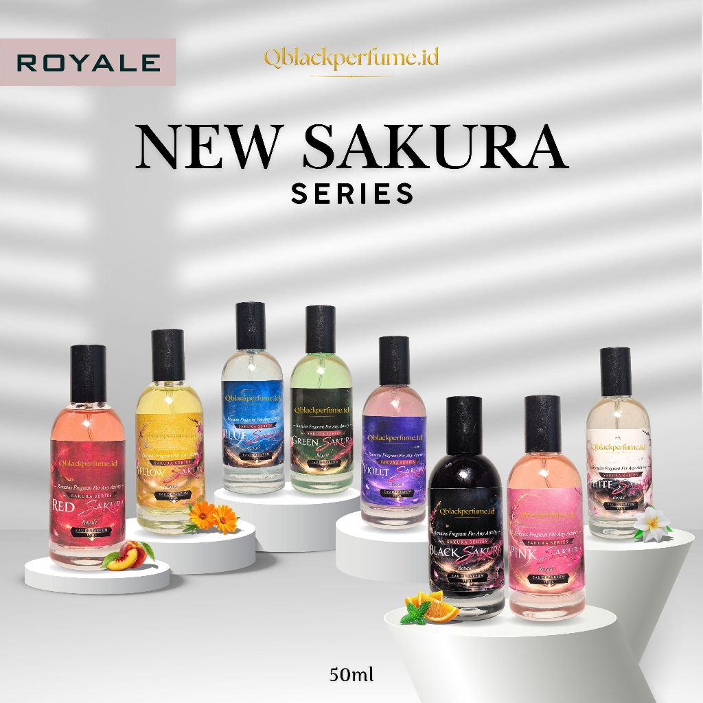 QBLACK Sakura Series Parfum Sakura Tahan Lama 24 Jam | Pink Black White Blue Sakura Ukuran Travel Si