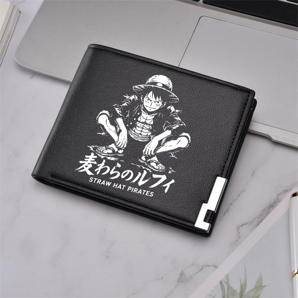 Goodness - Dompet Gambar Anime Luffy Aesthetic Dompet wallet import Leather Pu Dompet Lipat Pria - L