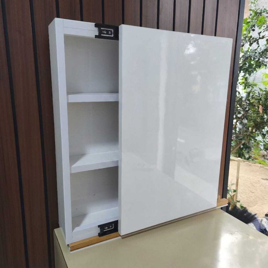 Box Gantung Kosmetik Lemari Mini Sleding Make UP Lemari Tempel Mini