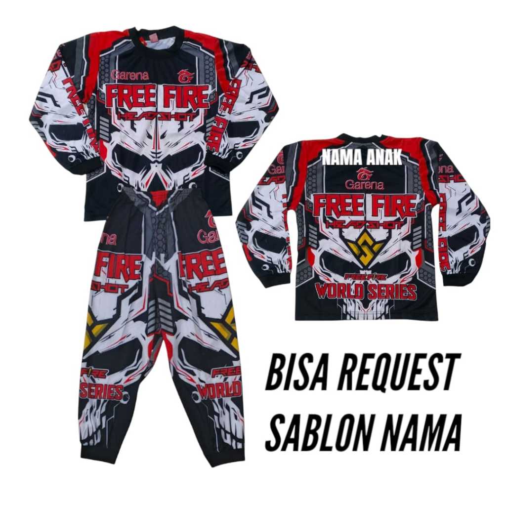 SWTELAN BAJU GAMING ANAK-ANAK/SETELAN BAJU BNL/SETELAN BAJU FREE FIRE/SETELAN BAJU FF