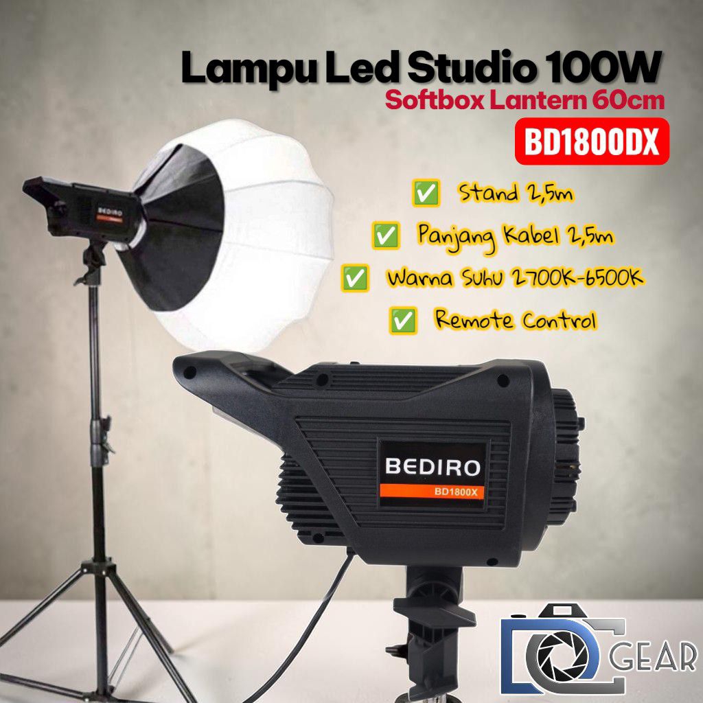 Lampu Led Studio Bediro 100W + Softbox Lantern 65cm