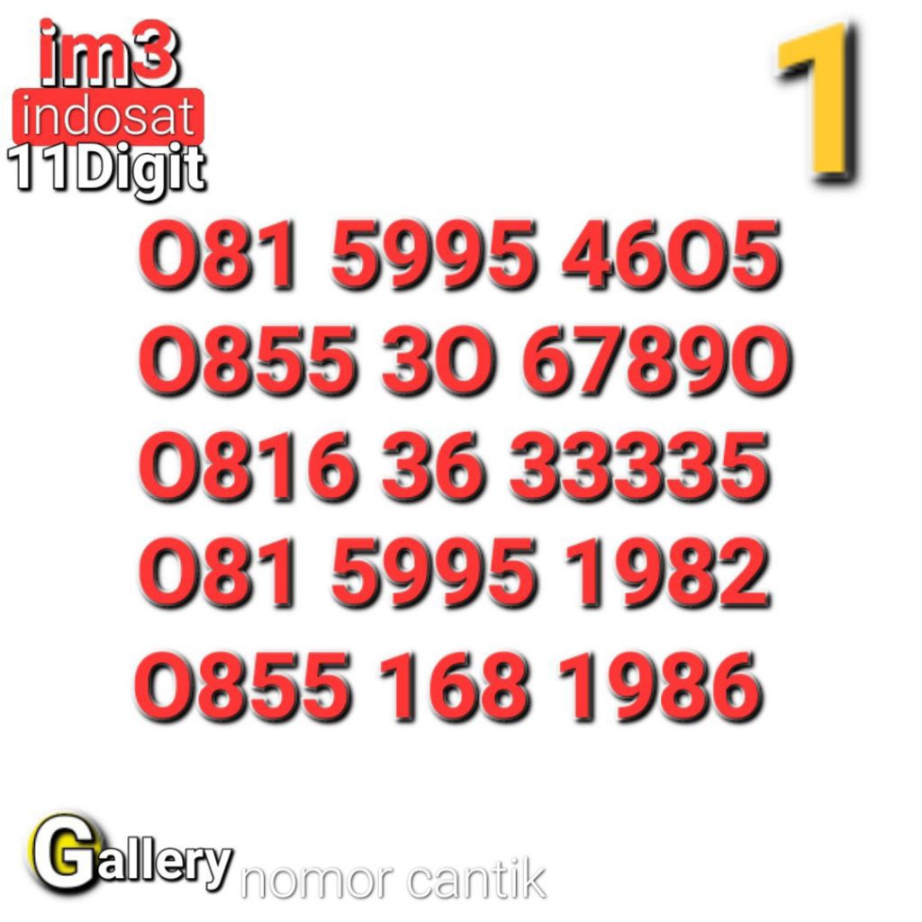 NOMOR IM3 11DIGIT 1982 - 789O