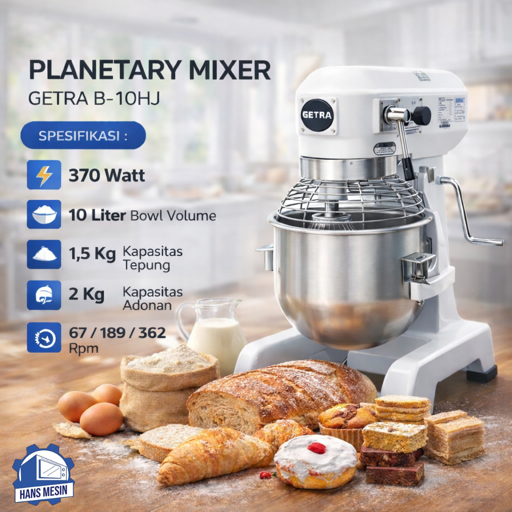 GETRA MIXER KUE 10 LITER / PLANETARY MIXER GETRA B-10HJ