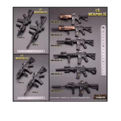 Mini Times Toys HK416 1/6 Male Soldier Plastic Mini Gun Model Toy Accessories Fit 12'' Action Figure