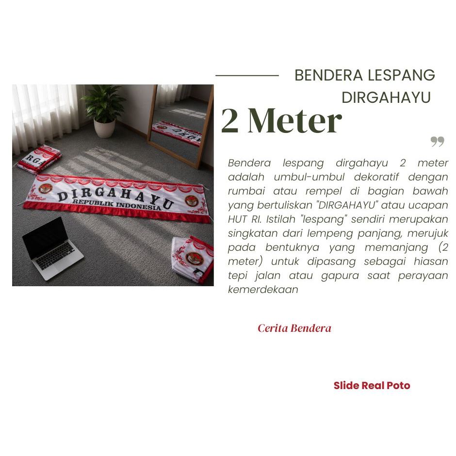 Bendera Umbul Dirgahayu RI 2 Meter – Full Printing Premium – Hiasan Gapura 17 Agustus