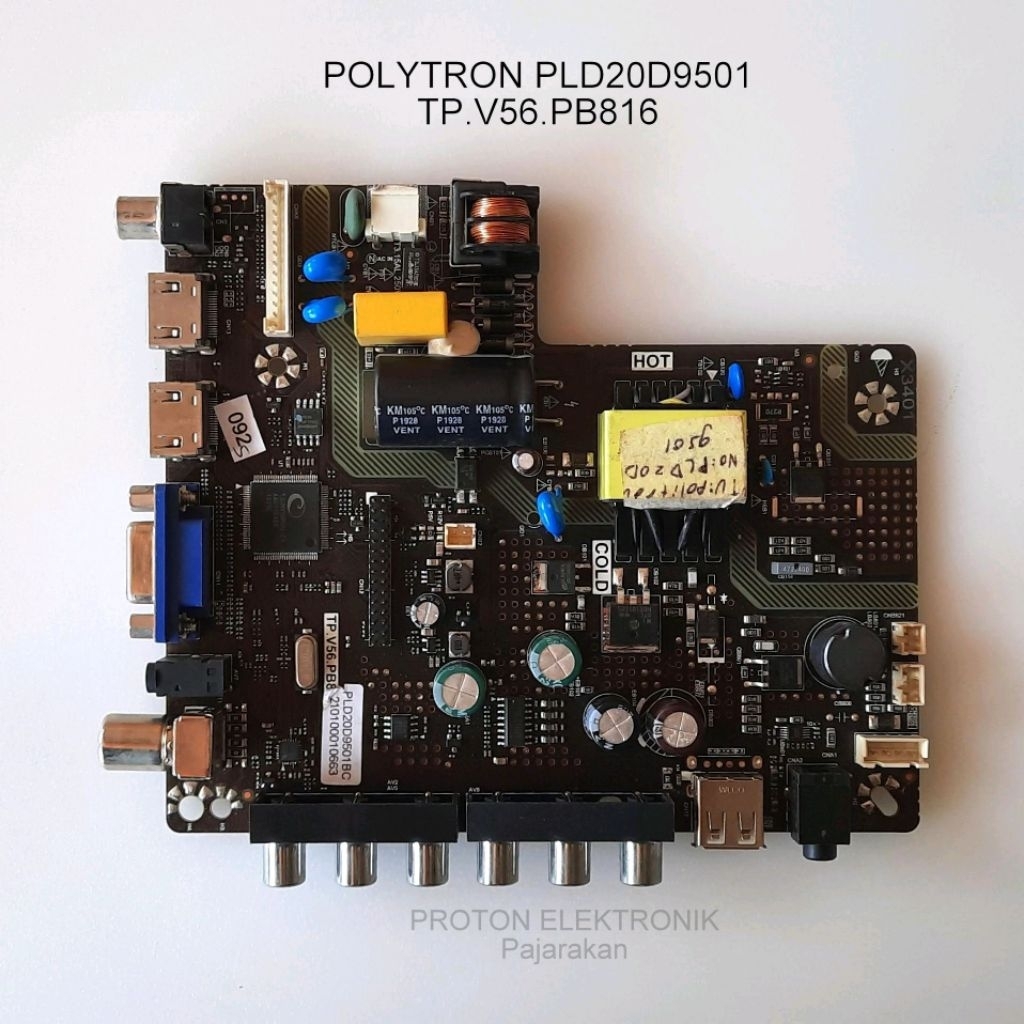Mainboard LED TV Polytron PLD 20D9501 PLD20D9501 AKARI KIRANA LE 32P88 32V88 32V89 32V90 LE-29V89 29