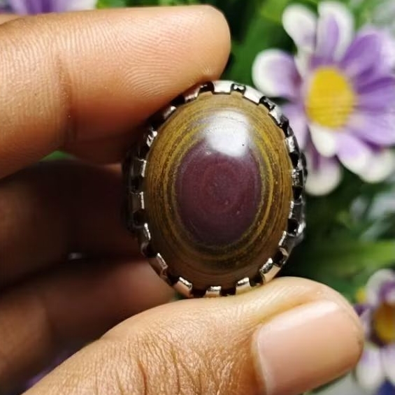 Cincin Batu akik Puser bumi ati ayam tembus bawah